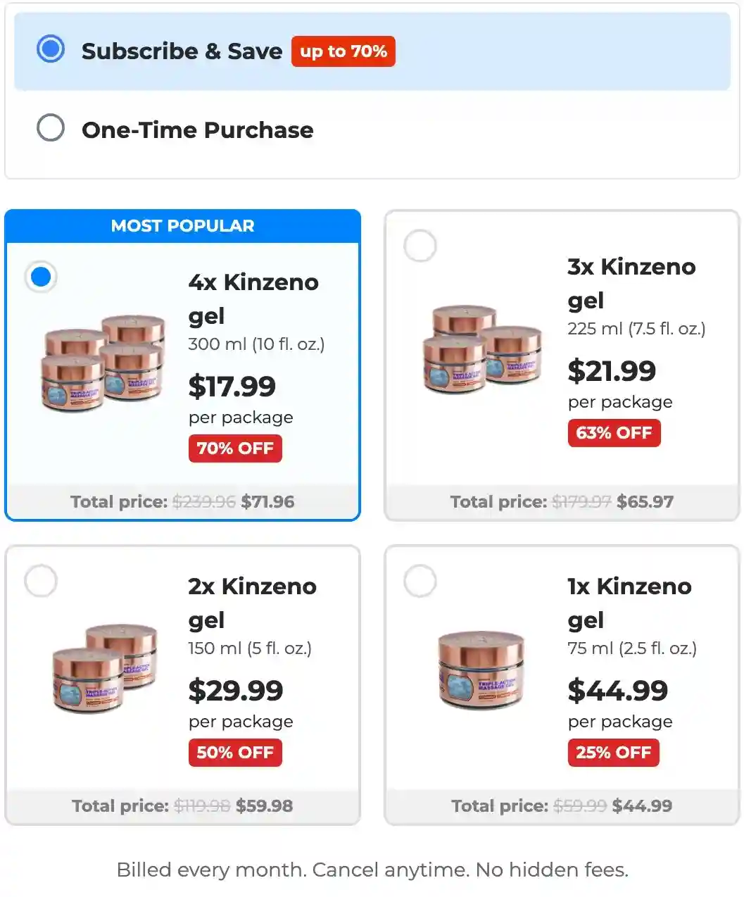 Kinzeno Pricing — Best Value Package Options with 60-Day Guarantee